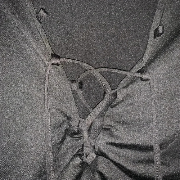 Black Lace Up Bodysuit - Picture 2 of 3